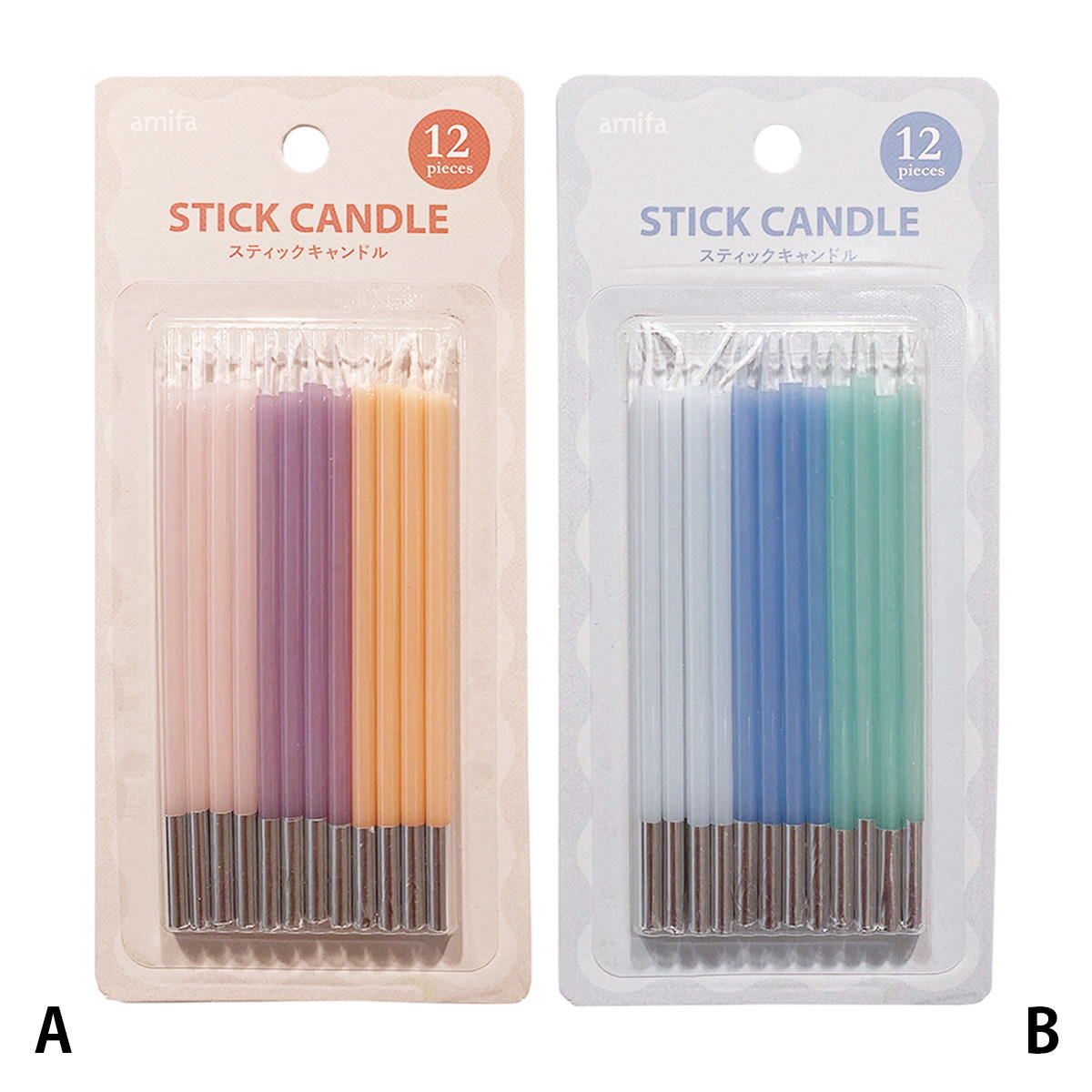 スティックキャンドル 12P スリム ニュアンスカラー 372112