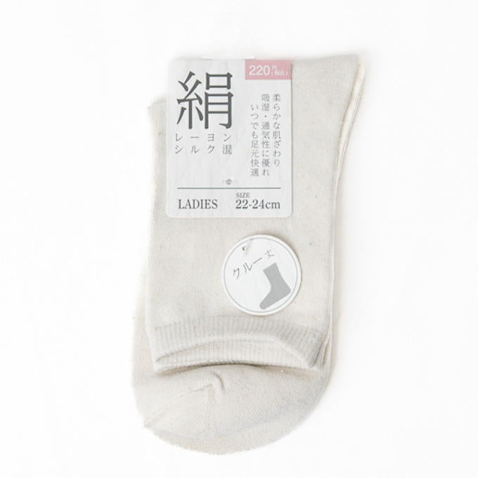 婦人レーヨンシルククルーソックス 372157