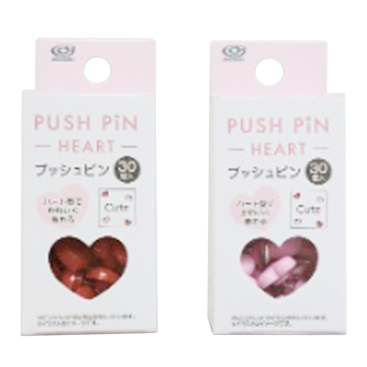 プッシュピン ハート型30P PK RD 372241