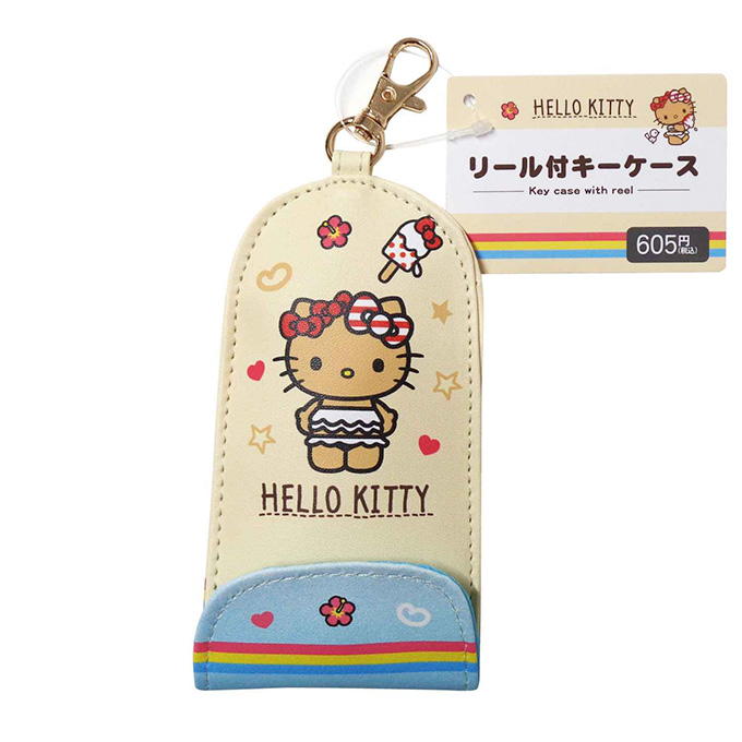 ewsgvさま　キティ　コードリール　ボタニカルミトン キティ リール付キーケース クリーム 372271