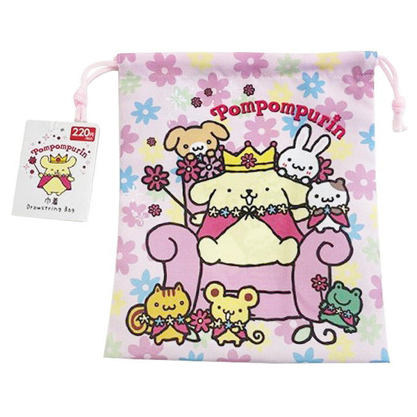 サンリオ ポムポムプリン 巾着袋 ピンク 花柄 在庫限り】sanrio ポムポムプリン周年 巾着 372567