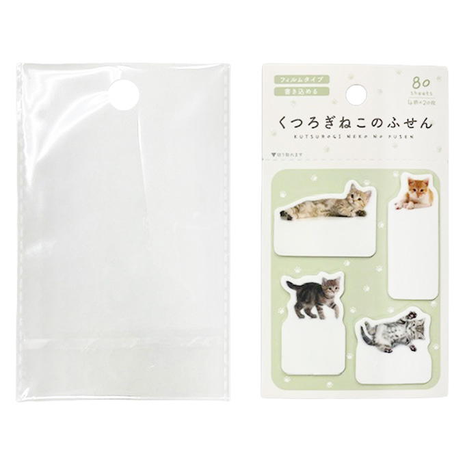 書けるフィルム猫付箋 80枚 373150