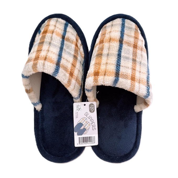 ライトルームスリッパ チェックBL 375098