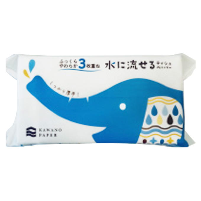 水に流せる3枚重ねソフトパックティッシュ100組 399002