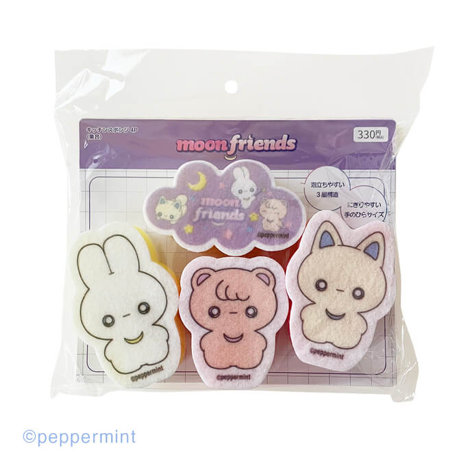 ムーンフレンズ キッチンスポンジ4P 集合 598480