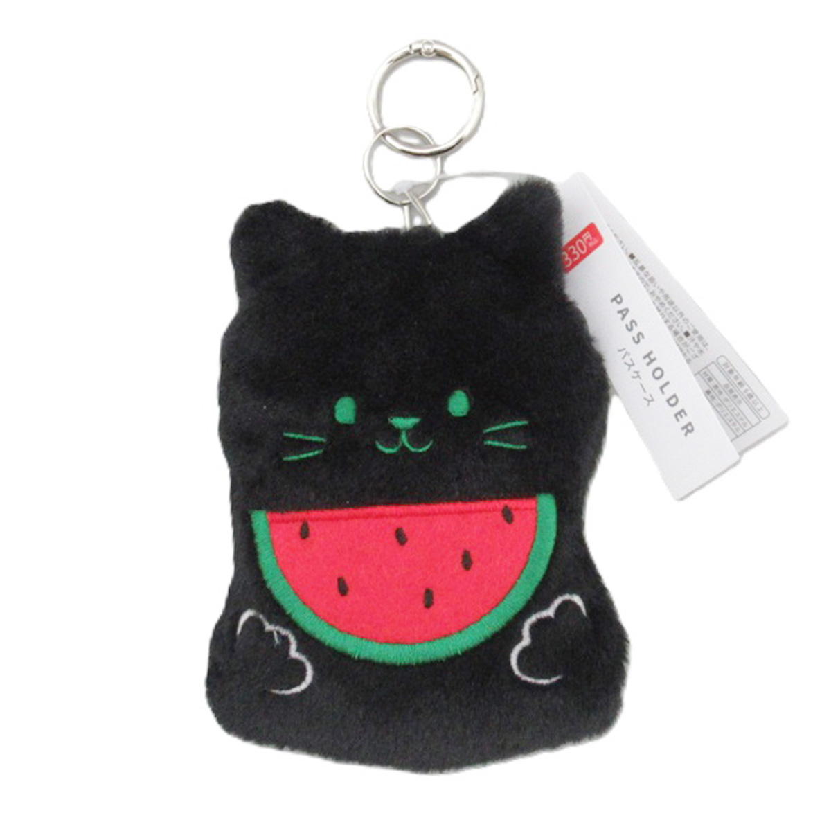【在庫限り】パスケース リール付ねこスイカ 598917