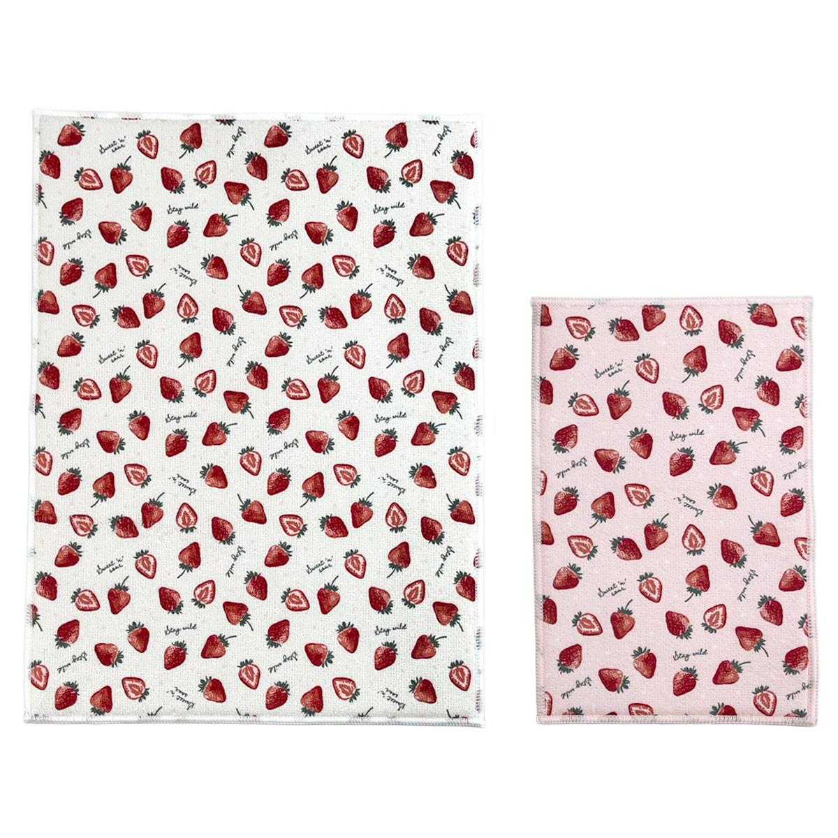 吸水キッチンマット 2枚イチゴ 598983